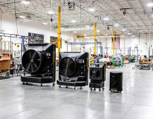 Capable of covering anywhere from 600 to 6,500 square feet (55 to 600 square meters), the Cold Front lineup allows owners to cool at a fraction of the cost of air conditioning. Big Ass Fans Photo