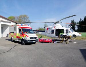 INFECT air ambulance service utilizes four intensive care ambulances and one Bell 412 intensive care helicopter. Global Helicopter Service Photo