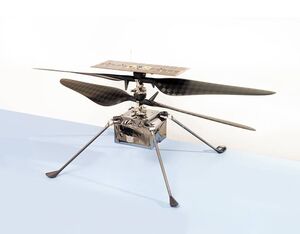 The flight model of NASA’s Ingenuity Mars Helicopter. NASA/JPL-Caltech Photo