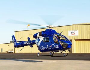 MDHI completes 5,000-hour overhaul, inspections, and upgrades to the CoxHealth MD 902 Explorer. MD Helicopters Photo