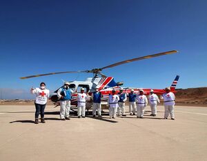 The medical supplies delivered by the H125 will equip Chilean Red Cross volunteers supporting frontline efforts. Airbus Photo
