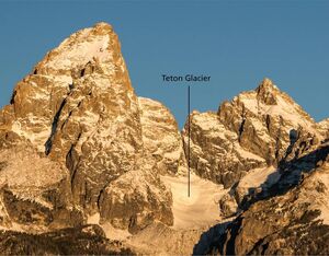 Teton Glacier is the largest of eleven glaciers in Grand Teton National Park. Grand Teton National Park Photo