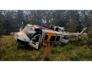 The pilot was able to exit the helicopter, uninjured. ATSB Photo